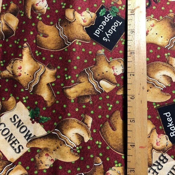 🛒 $14 Quilt Cotton Fabric Material - 1 1/2 yard Christmas Gingerbread Men #823 - Picture 3 of 4